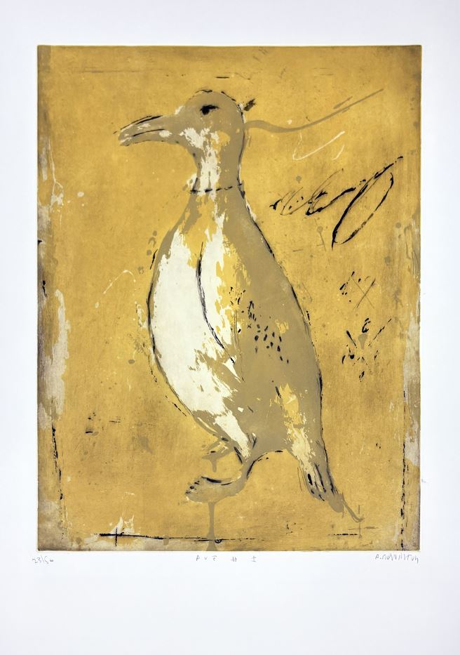 œuvre d'art oiseau à la galerie d'art l'Estampe à Strasbourg