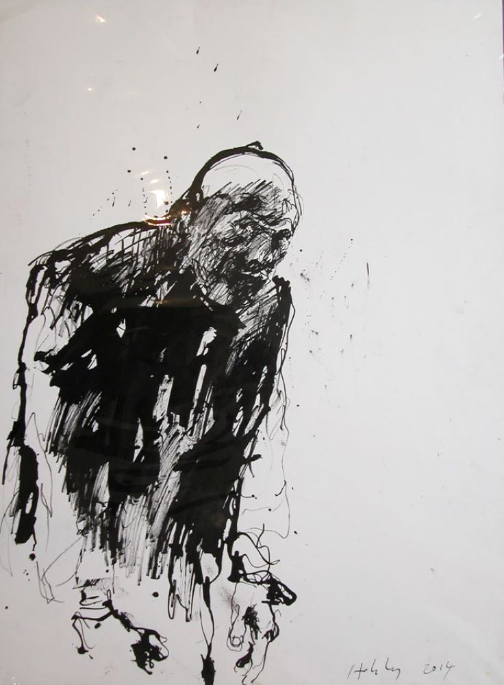 dessin de Christophe Hohler à la galerie d'art l'Estampe à Strasbour