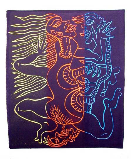 œuvre de Combas à la galerie d'art l'Estampe à Strasbourg