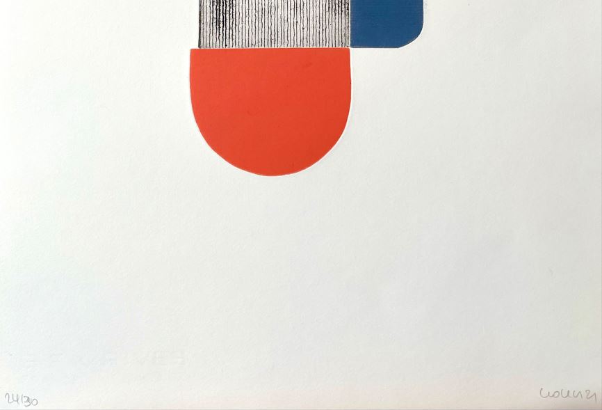 composition abstraite à la galerie d'art l'4esatmpe à Strasbourg