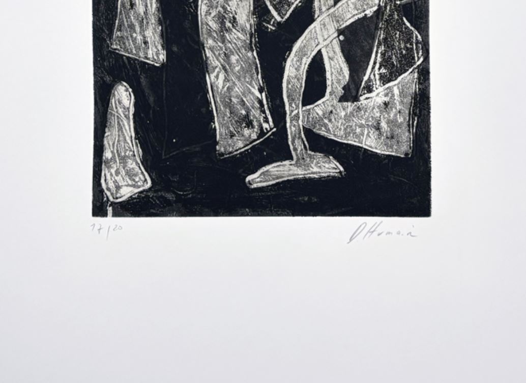 composition artistique abstraite de Daniel Humair à la galerie d'art l'Estampe à Strasbourg