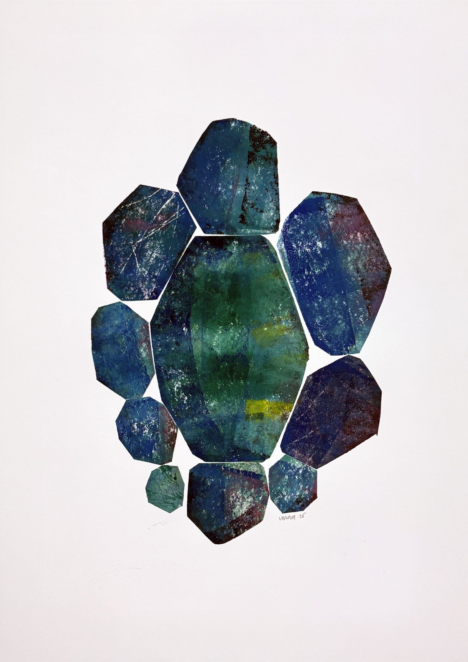 monotype de Véronique Duflot à la galerie d'art l'Estampe