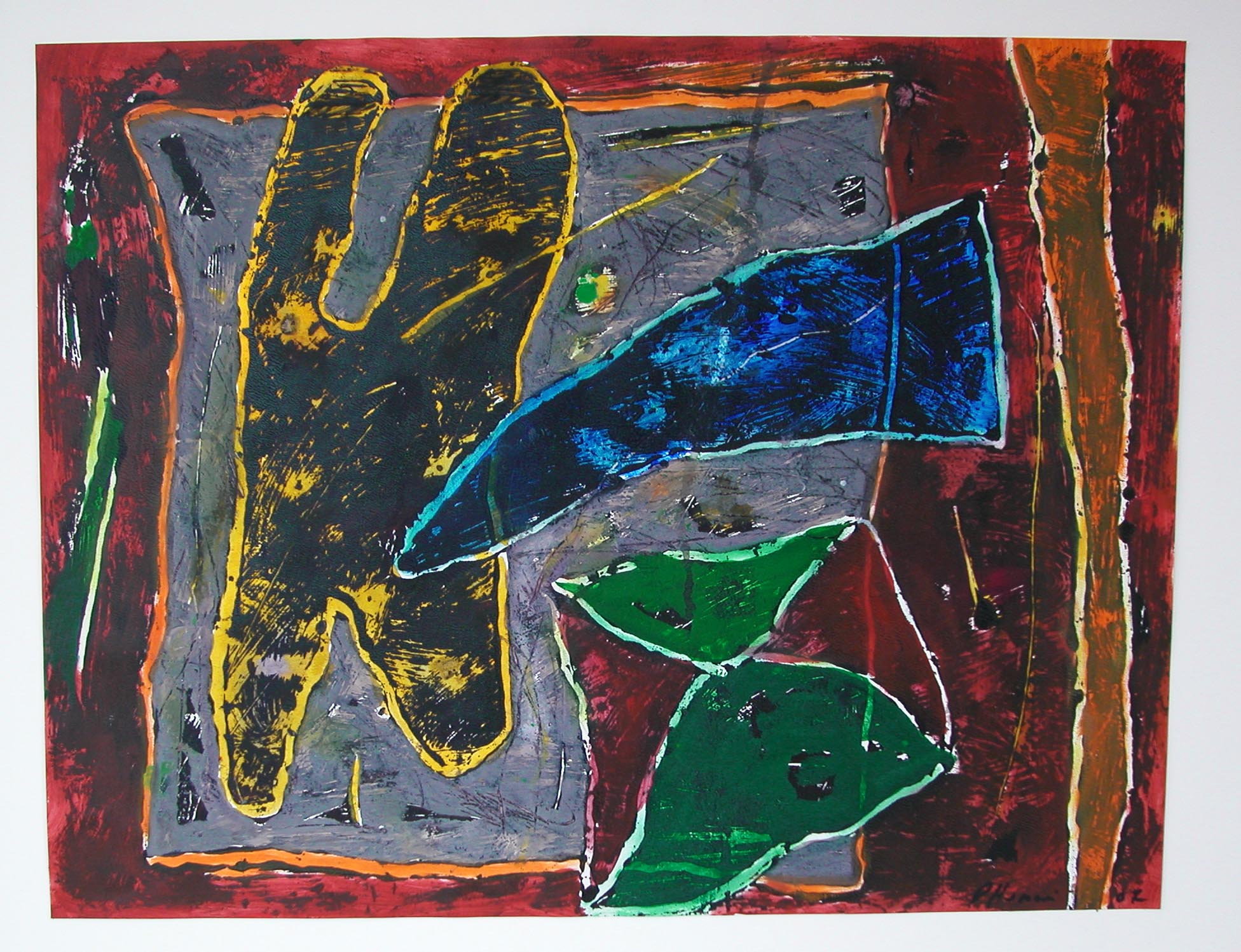peinture sur papier à la galerie d'art l'Estampe à Strasbourg