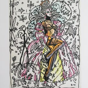 lithographie originale de Robert Combas, Duchesse Caroline
