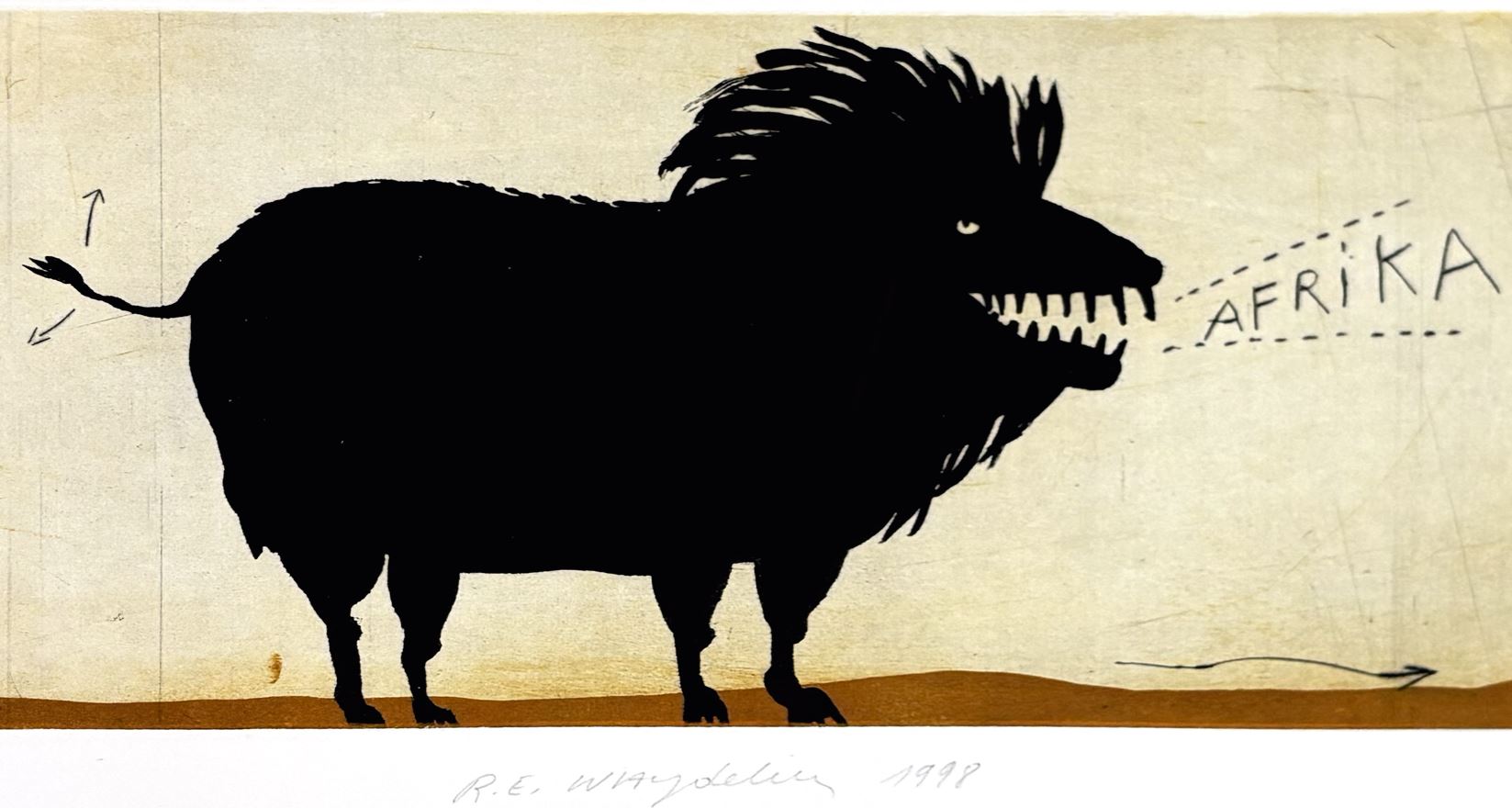 Lion Afrika, gravure originale Lion Afrika, gravure originale