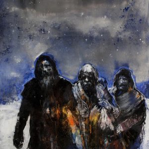 Peinture originale de Christophe Hohler "Trois hommes"
