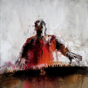 Peinture originale de Christophe Hohler "Le pianiste"